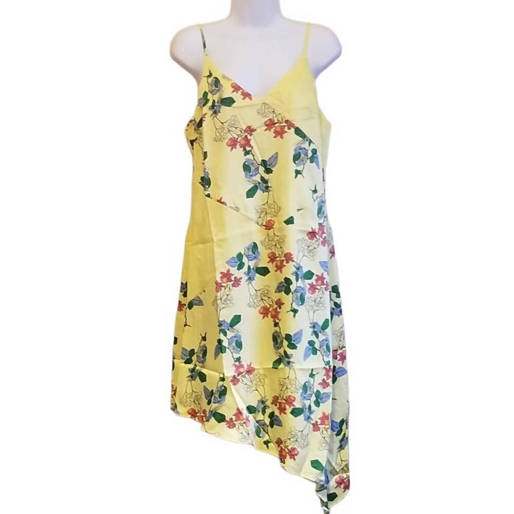 NEW ESLEY COLLECTION floral asymmetrical sundress in yellow